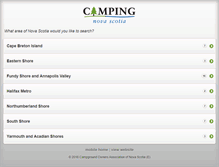 Tablet Screenshot of campingnovascotia.com